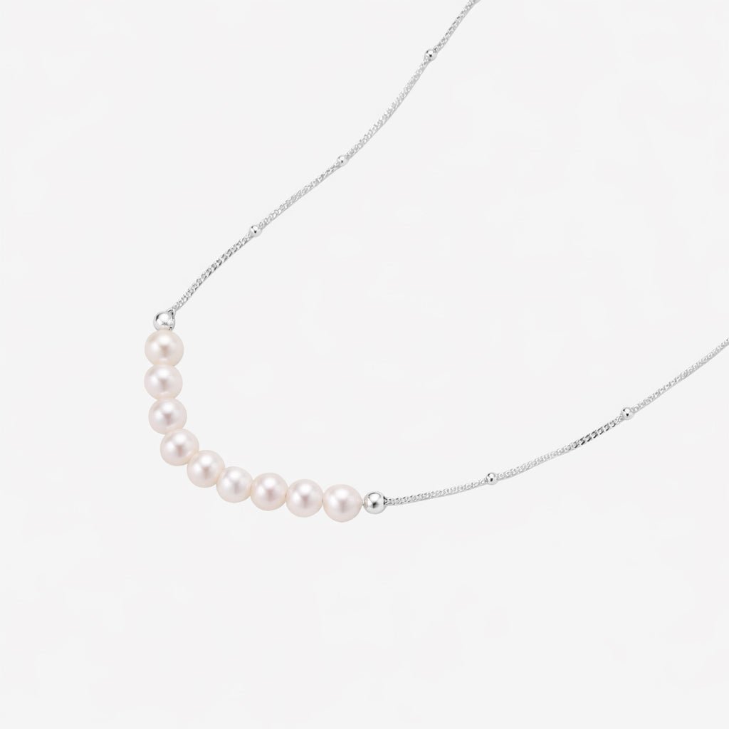 MINA sterling silver pearl necklace - Ameza