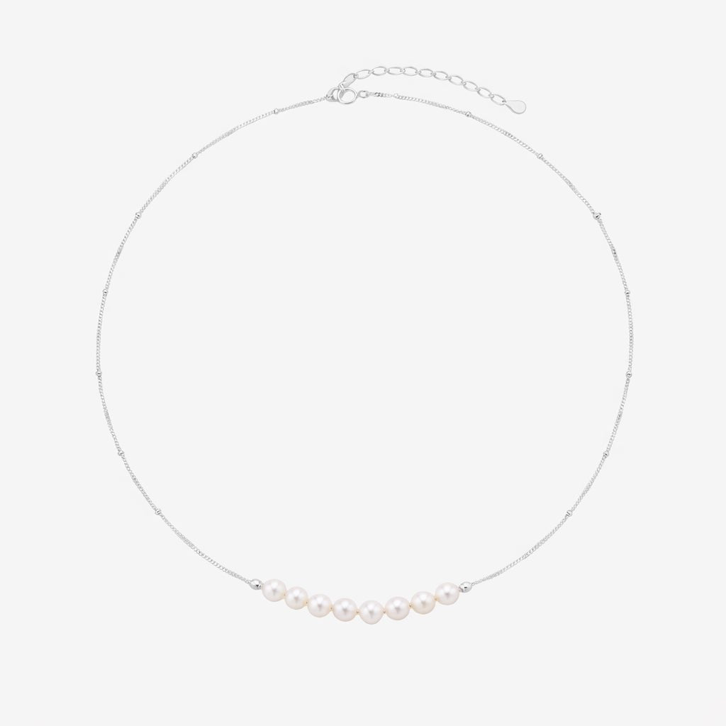 MINA sterling silver pearl necklace - Ameza