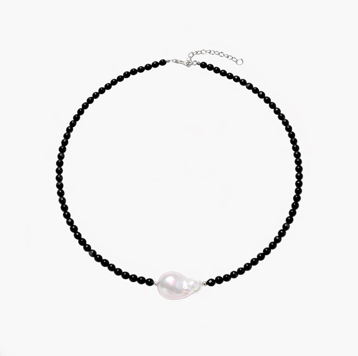 NAE glossy black agate necklace - Ameza