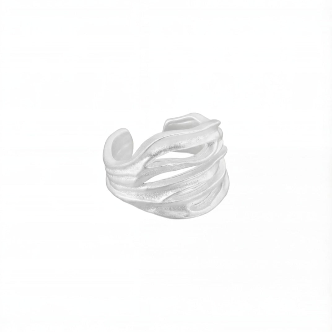 ARA sterling silver wavy cuff ring